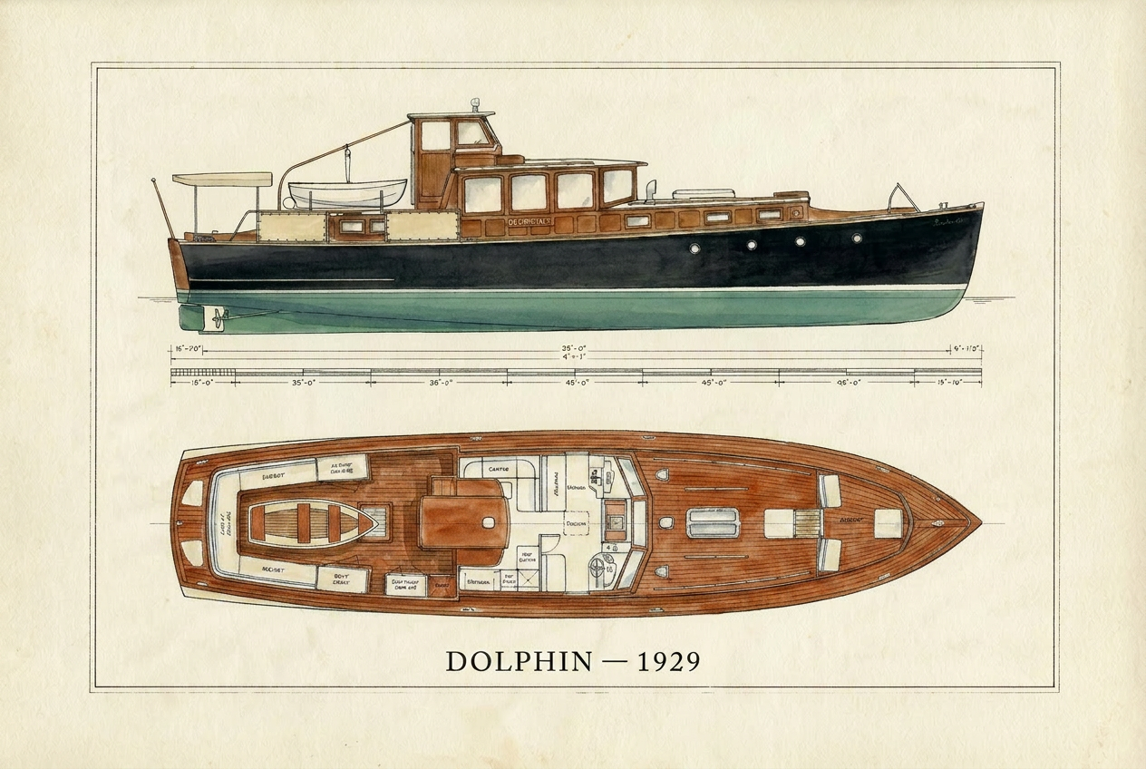 Dolphin presentation poster, framed